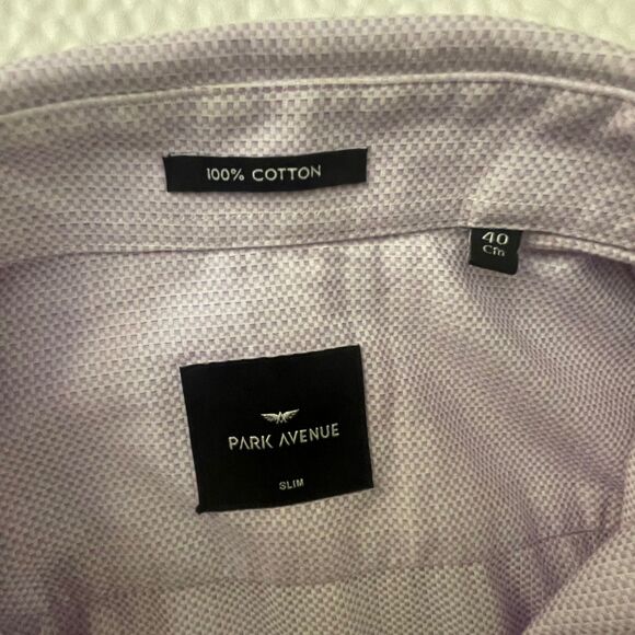 Park Avenue Men Purple Structure Slim Fit 100% Cotton Formal Shirt Size 40 - Picture 6 of 7
